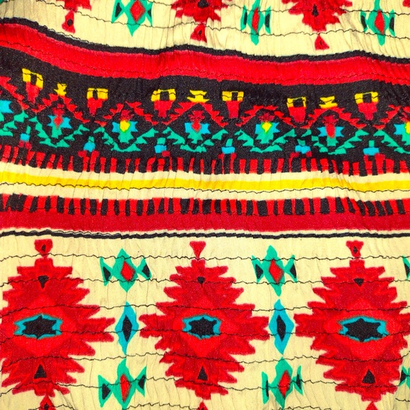 Wet Seal Aztec Bohemian Smocked Crop Top Cami Tank L Large - Picture 4 of 6